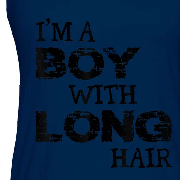 I'm A Boy With Long Hair Funny Cool Long Hair Ladies Essential Flowy Tank