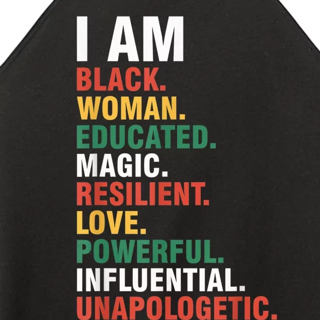 I Am Black womenman Black History Month Educated Black Girl Women’s Perfect Tri Rocker Tank