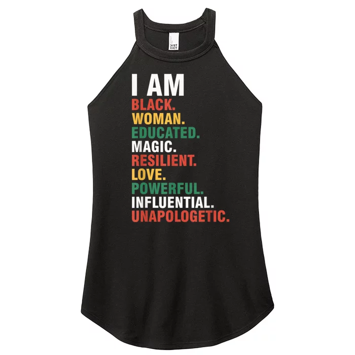 I Am Black womenman Black History Month Educated Black Girl Women’s Perfect Tri Rocker Tank