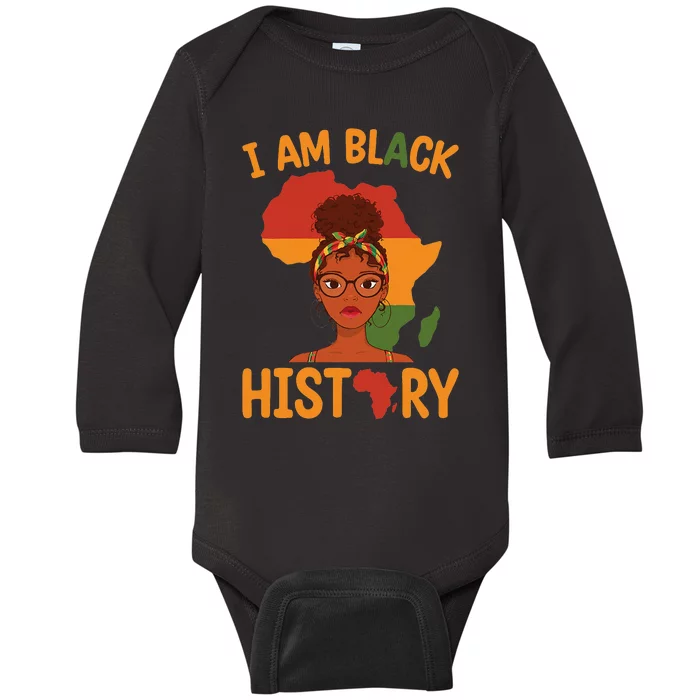 I Am Black History Mother's Day Juneteenth Independence Day Baby Long Sleeve Bodysuit