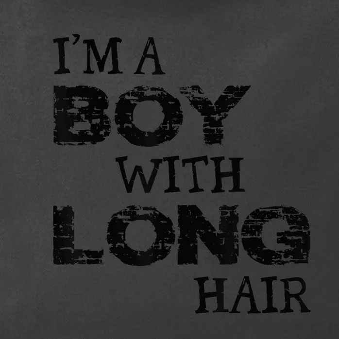 I'm A Boy With Long Hair Funny kid boy Cool Long Hair Zip Tote Bag