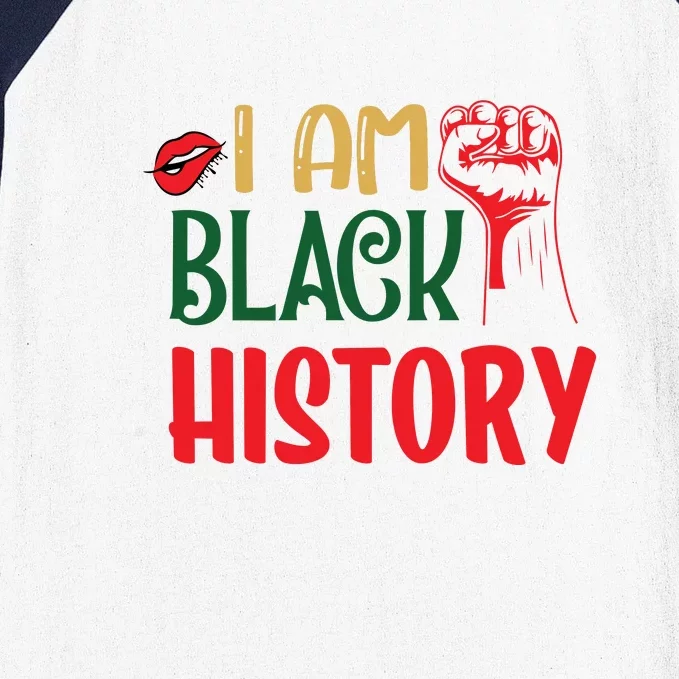 I Am Black History Month African American Pride Celebration Baseball Sleeve Shirt