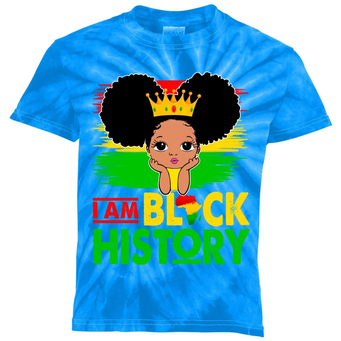 I Am Black History Afro Love African American Cool Gift Kids Tie-Dye T-Shirt