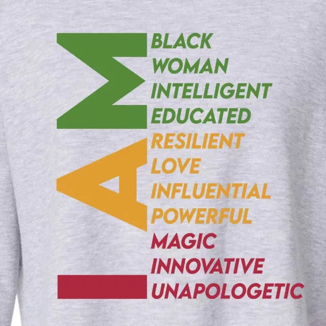 I Am Black Black History Month Educated Black Gift Cropped Pullover Crew