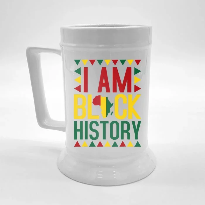 I Am Black History African American Black Pride Front & Back Beer Stein