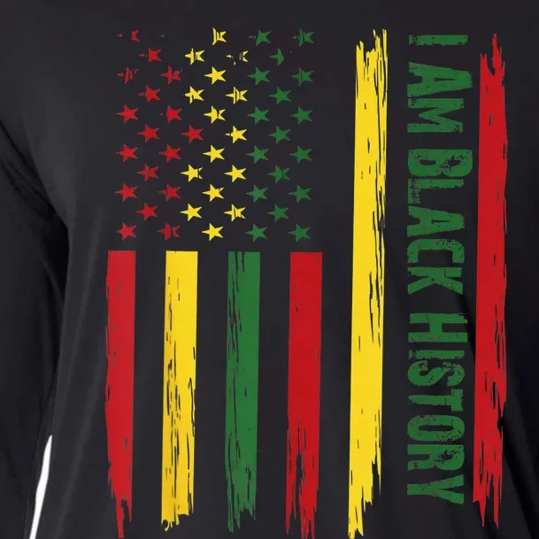 I Am Black History African American Flag Cooling Performance Long Sleeve Crew