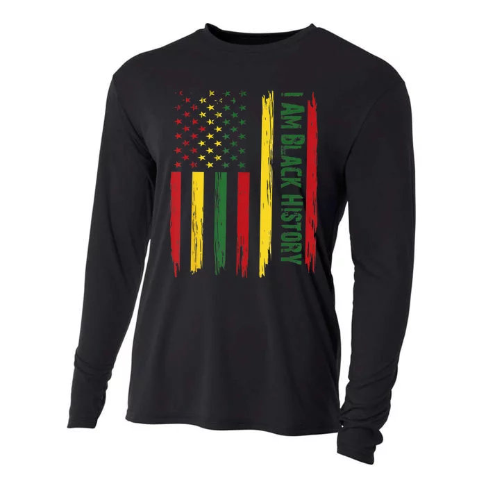 I Am Black History African American Flag Cooling Performance Long Sleeve Crew