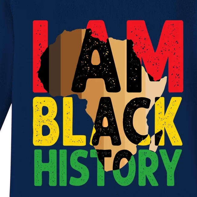 I Am Black History Month Celebration African American Pride Cool Gift Baby Long Sleeve Bodysuit