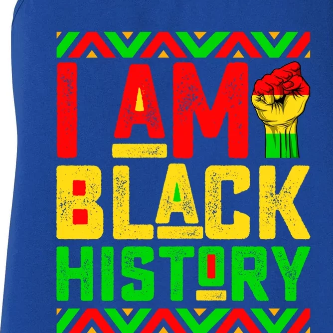 I Am Black History Month Pink And Green Juneteenth Cute Gift Women's Racerback Tank