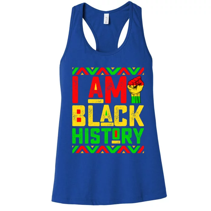 I Am Black History Month Pink And Green Juneteenth Cute Gift Women's Racerback Tank