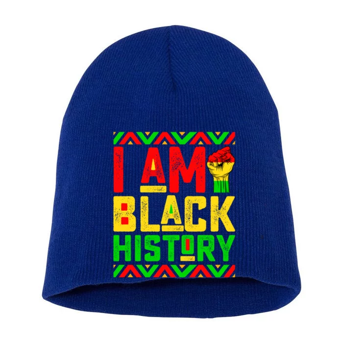 I Am Black History Month Pink And Green Juneteenth Cute Gift Short Acrylic Beanie