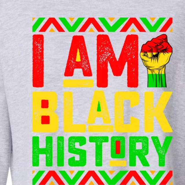 I Am Black History Month Pink And Green Juneteenth Cute Gift Cropped Pullover Crew