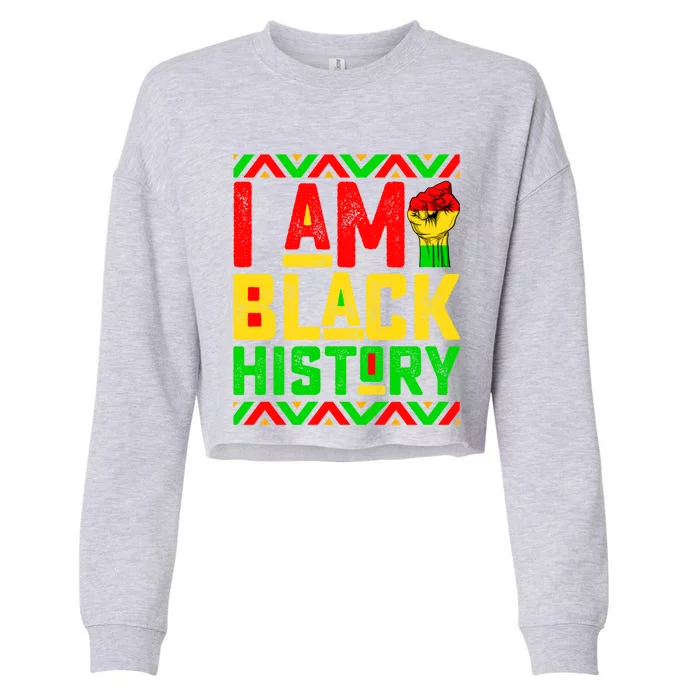 I Am Black History Month Pink And Green Juneteenth Cute Gift Cropped Pullover Crew