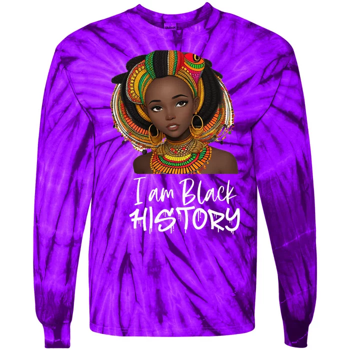 I Am Black History Black Queen Month History Tie-Dye Long Sleeve Shirt