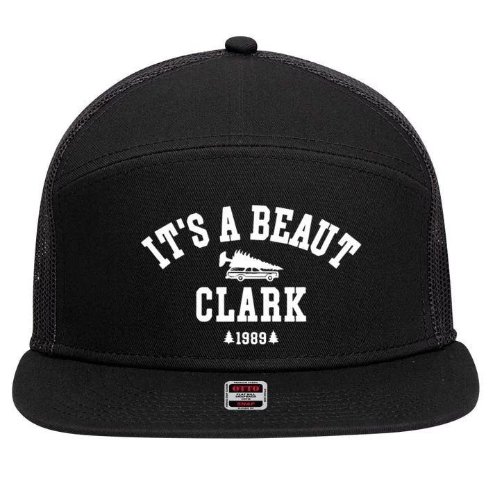 Its A Beaut Clark Griswold Christmas Funny 7 Panel Mesh Trucker Snapback Hat