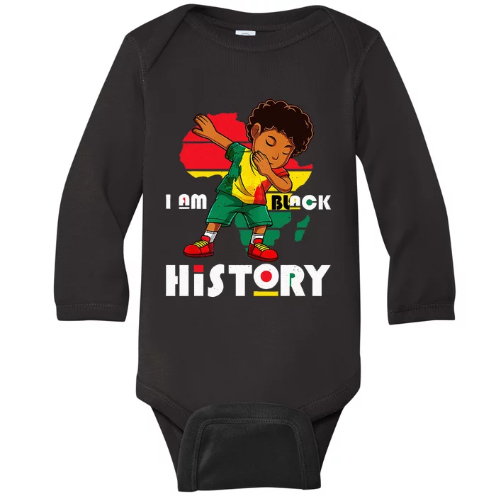 I Am Black History Month Afro African American Baby Long Sleeve Bodysuit