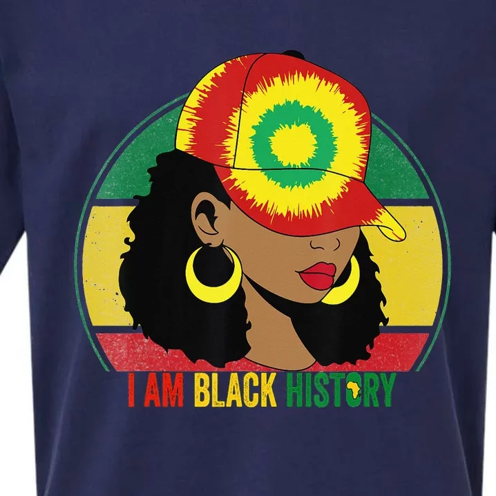 I Am Black Woman Melanin Africa Pride History BHM Sueded Cloud Jersey T-Shirt