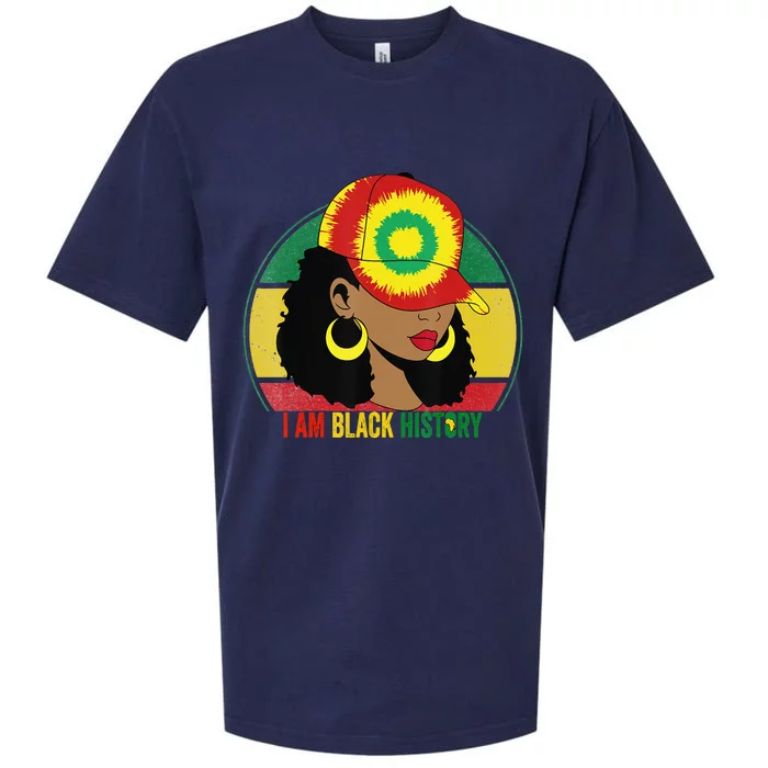 I Am Black Woman Melanin Africa Pride History BHM Sueded Cloud Jersey T-Shirt