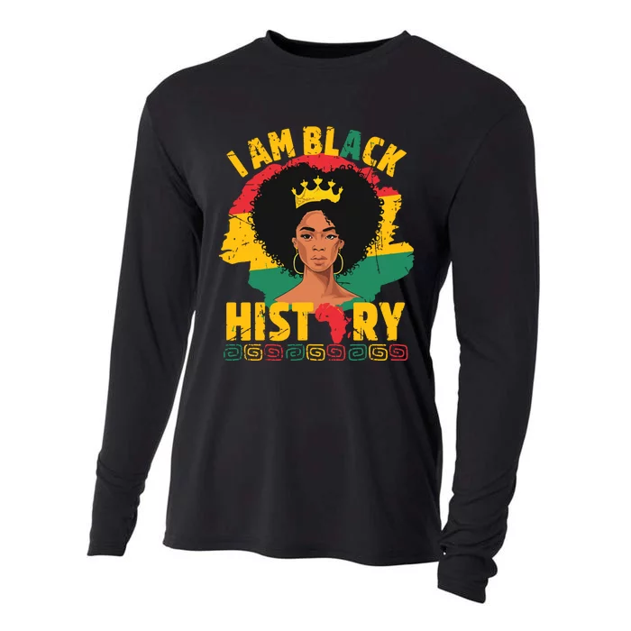 I Am Black History African Girl Black History Month Cooling Performance Long Sleeve Crew