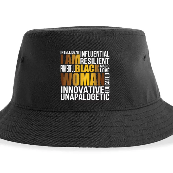 I Am Black Black History Month Educated Black Women Sustainable Bucket Hat