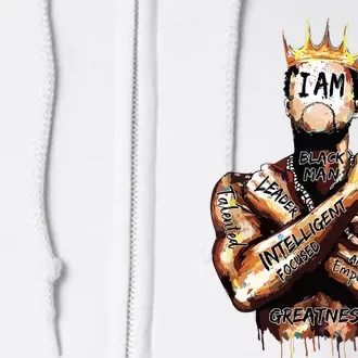 I Am Black Man King Powerful Dad Afro Melanin Black History Full Zip Hoodie