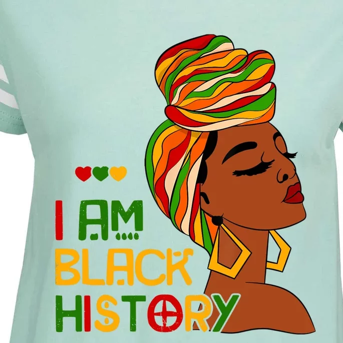 I Am Black History Month African American Enza Ladies Jersey Football T-Shirt