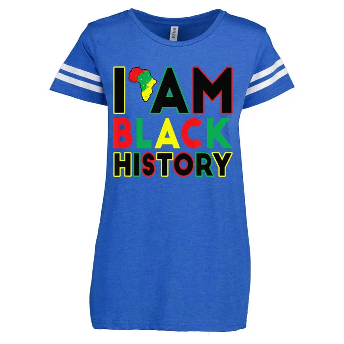 I Am Black History Month African American Pride Celebration Enza Ladies Jersey Football T-Shirt