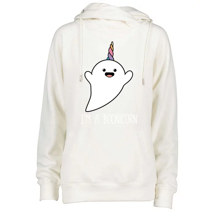 Im A Boonicorn Halloween Cute Unicorn Ghost Funny Gift Womens Funnel Neck Pullover Hood