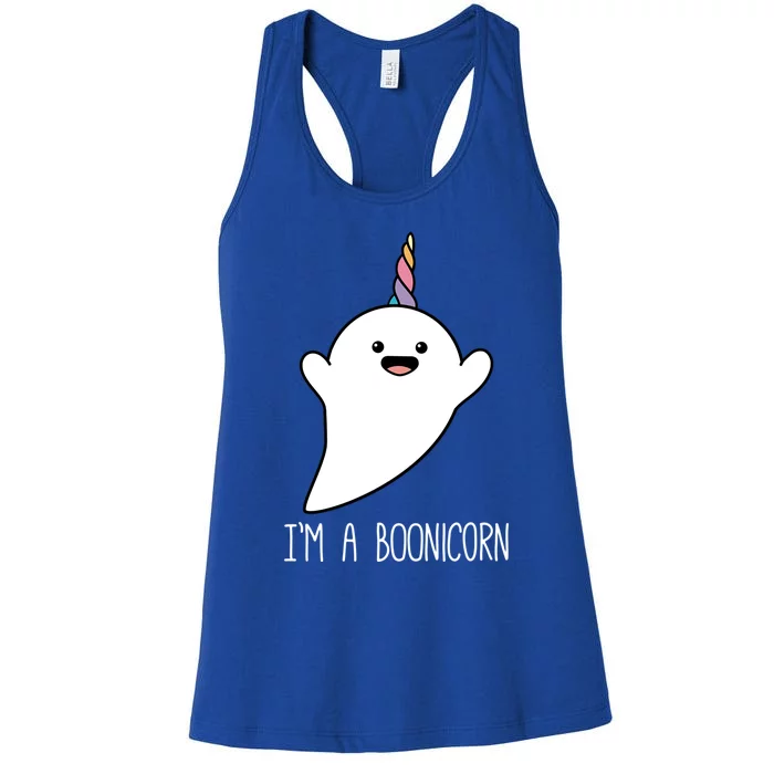 Im A Boonicorn Halloween Cute Unicorn Ghost Funny Gift Women's Racerback Tank