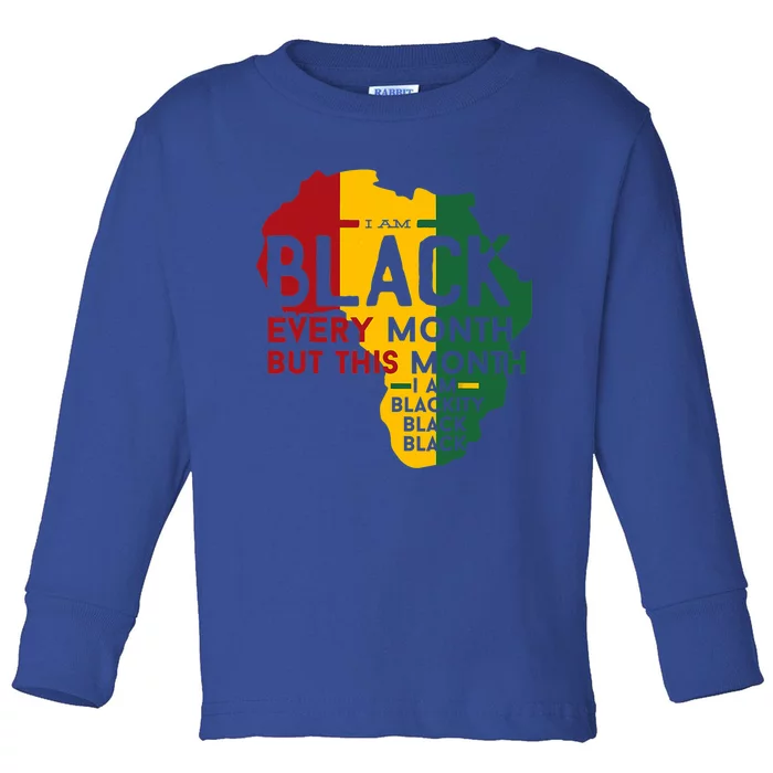 I Am Black History Month Afro African Pride Gift Toddler Long Sleeve Shirt