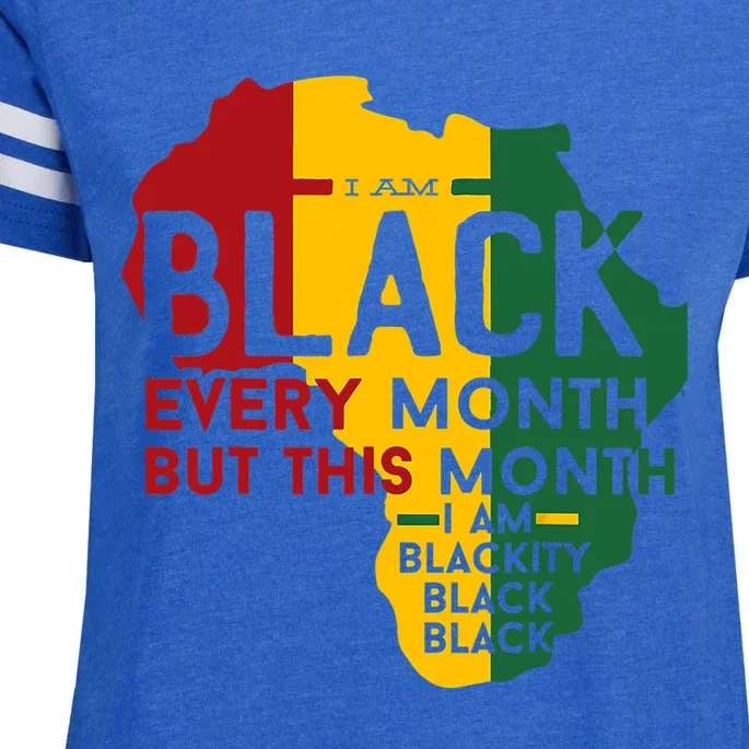 I Am Black History Month Afro African Pride Gift Enza Ladies Jersey Football T-Shirt