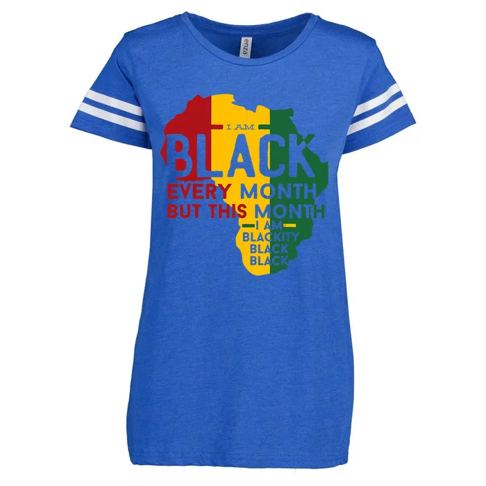 I Am Black History Month Afro African Pride Gift Enza Ladies Jersey Football T-Shirt