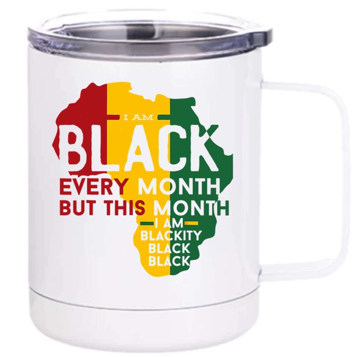 I Am Black History Month Afro African Pride Gift Front & Back 12oz Stainless Steel Tumbler Cup