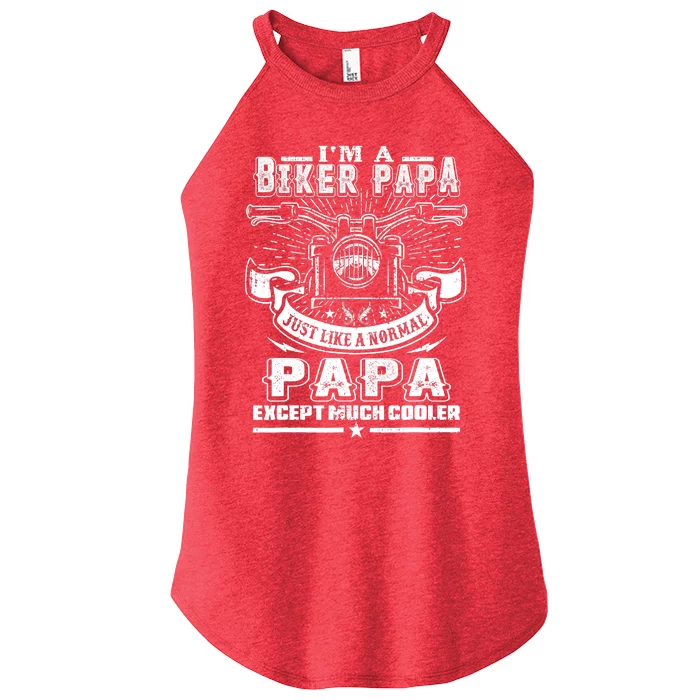 I'm A Biker Papa Funny Motorcycle Rider Grandpa Father's Da Women’s Perfect Tri Rocker Tank