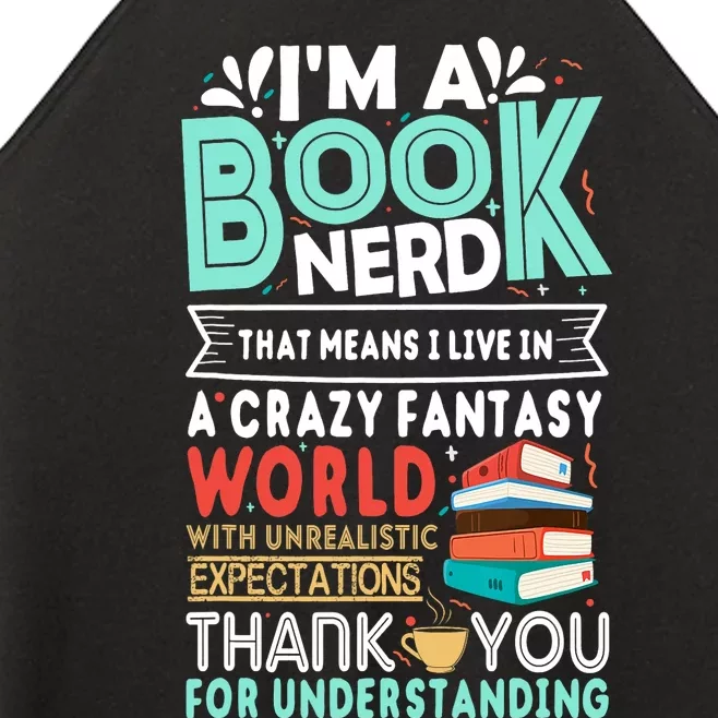 Im A Book Nerd Funny Reading Gifts For Book Lovers Women’s Perfect Tri Rocker Tank