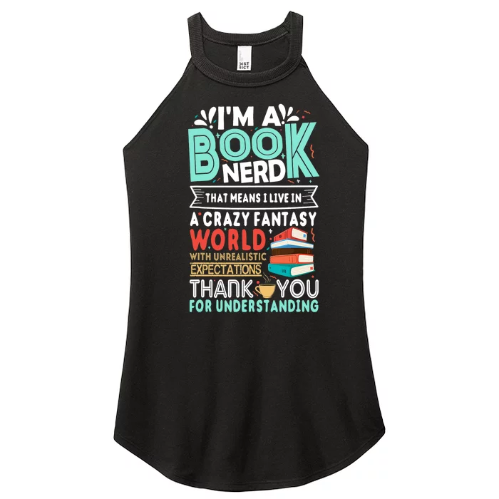 Im A Book Nerd Funny Reading Gifts For Book Lovers Women’s Perfect Tri Rocker Tank