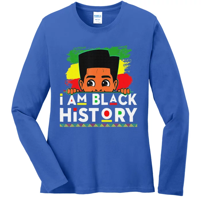 I Am Black History Black History Month Ladies Long Sleeve Shirt