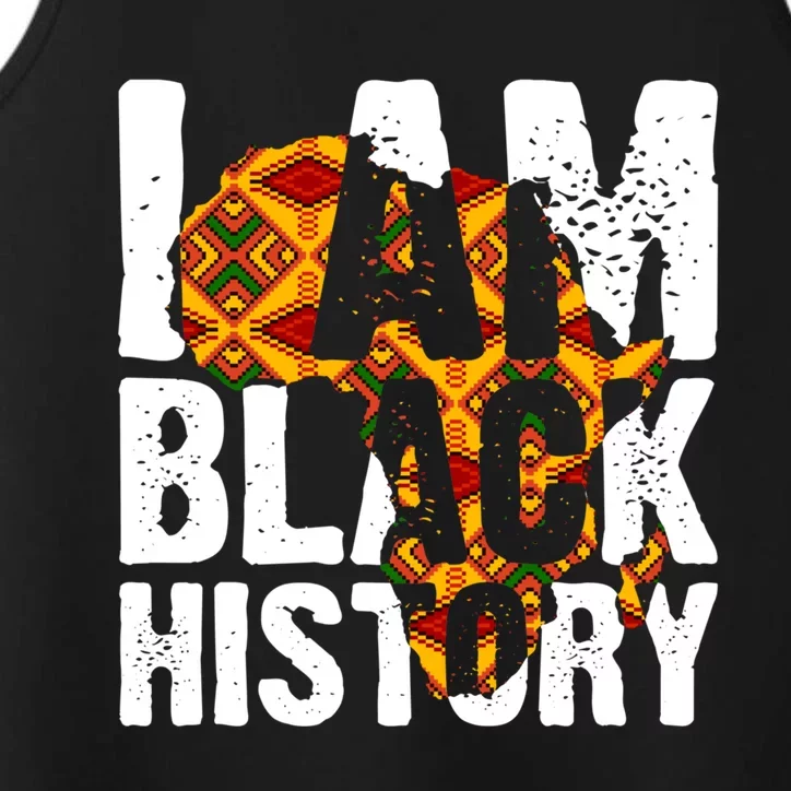 I Am Black History Month Melanin African Map Juneteenth Cool Gift Performance Tank