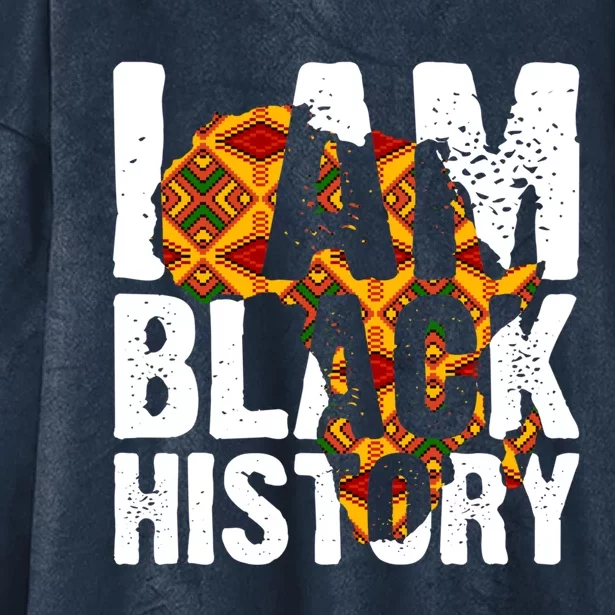 I Am Black History Month Melanin African Map Juneteenth Cool Gift Hooded Wearable Blanket