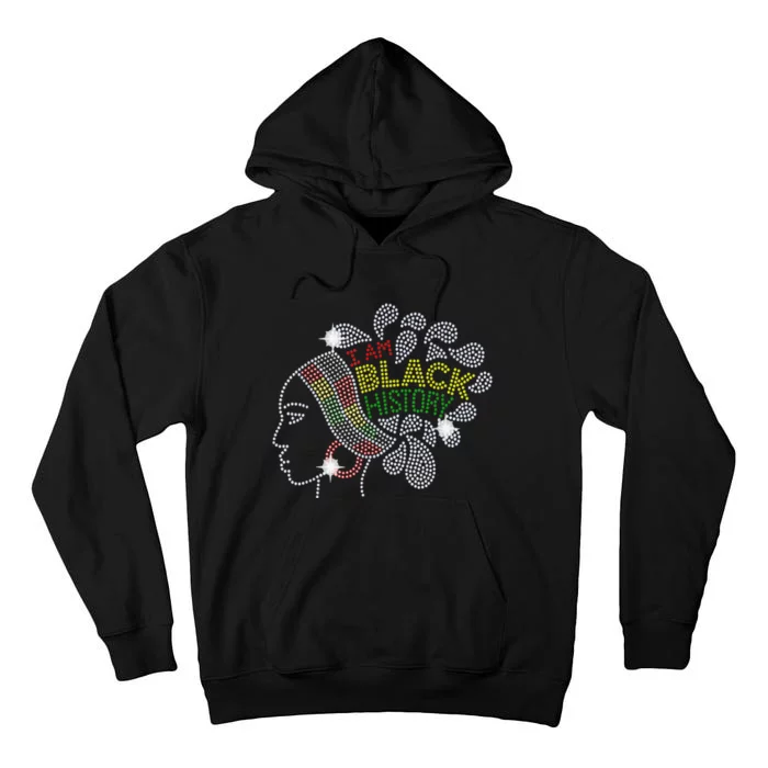 I Am Black History Month Woman Black  Magic Bling Tall Hoodie