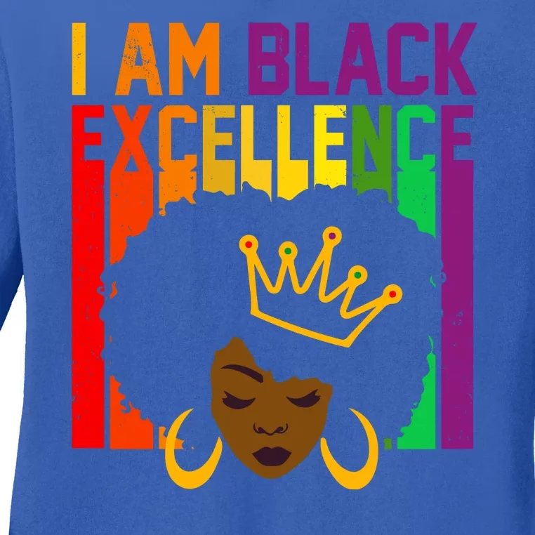 I Am Black Excellence Ladies Long Sleeve Shirt