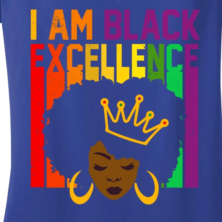 I Am Black Excellence Women's V-Neck T-Shirt