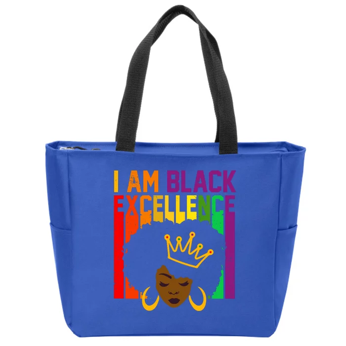 I Am Black Excellence Zip Tote Bag