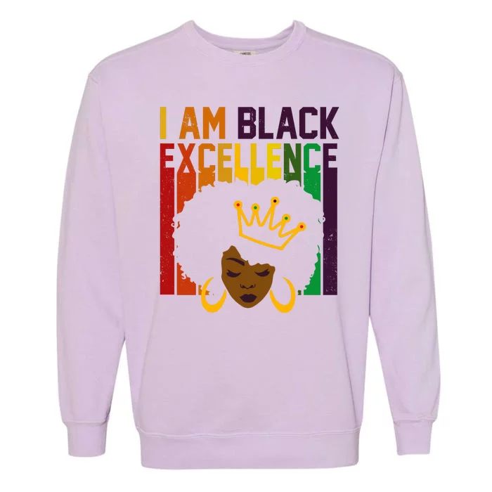 I Am Black Excellence Garment-Dyed Sweatshirt