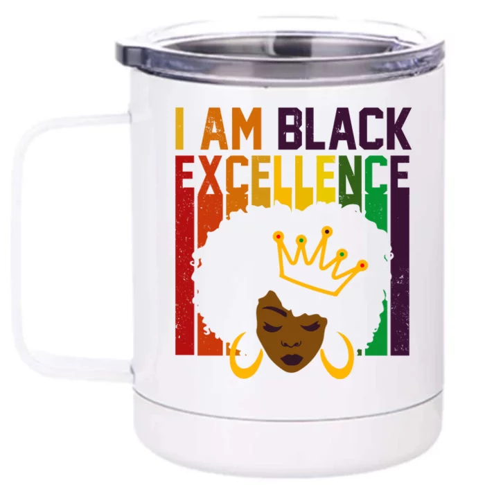 I Am Black Excellence Front & Back 12oz Stainless Steel Tumbler Cup