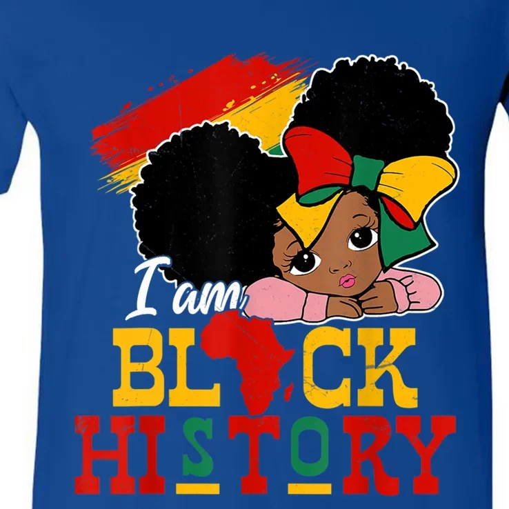 I Am Black History Month Black Melanin Meaningful Gift V-Neck T-Shirt