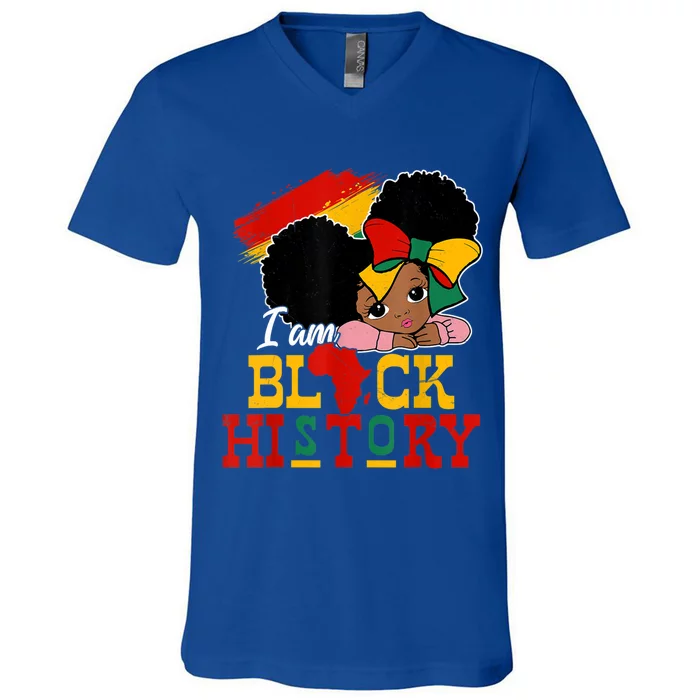 I Am Black History Month Black Melanin Meaningful Gift V-Neck T-Shirt