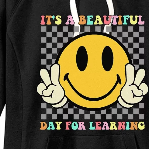 ItS A Beautiful Day For Learning Retro Groovy Teacher Women's Fleece Hoodie