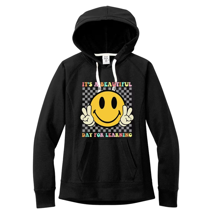 ItS A Beautiful Day For Learning Retro Groovy Teacher Women's Fleece Hoodie