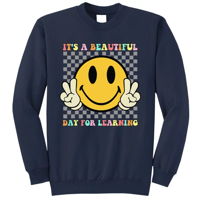 ItS A Beautiful Day For Learning Retro Groovy Teacher Sweatshirt